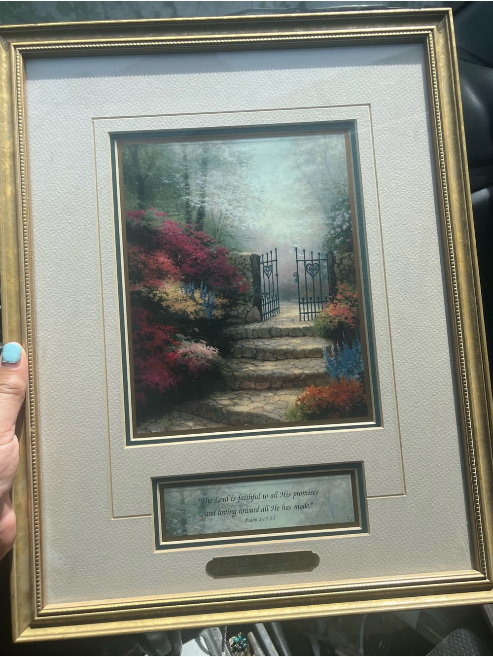 Thomas Kinkade Framed Garden Pathway Wall Art in Gold